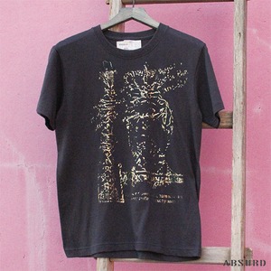 【数量限定!】 ABSURD クルーネックＴシャツ メンズ レディース Mサイズ キラキラCHARCOAL GRAY チャコールグレー プリントＴシャツ アブサード NAKED KING（C）