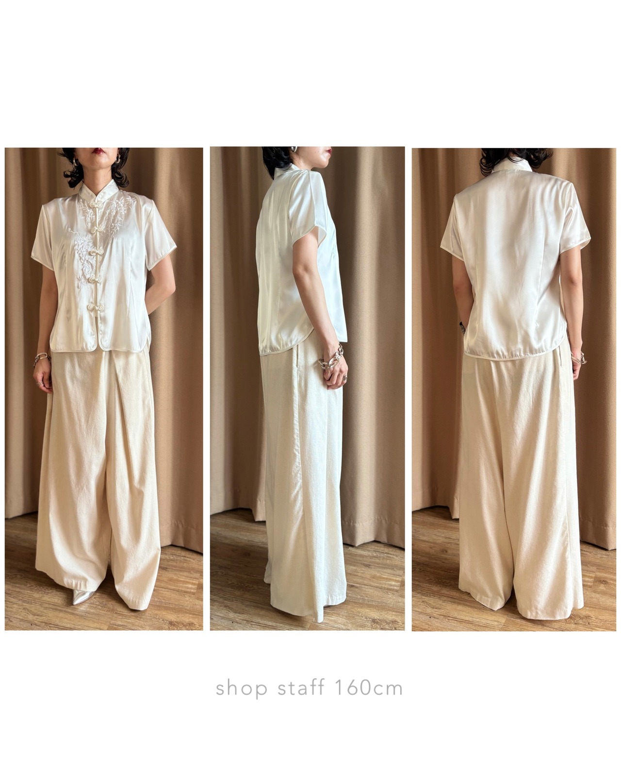 embroidered white satin shirt-5155-8