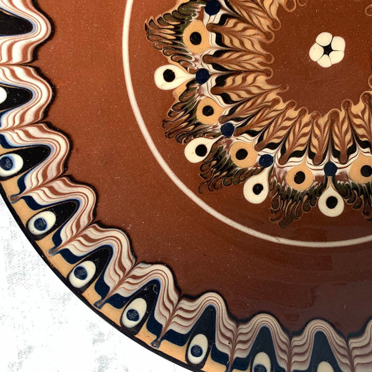 フルーツスタンド　コンポティエ　陶器　ブルガリア製　トロヤン焼き　 16twb21