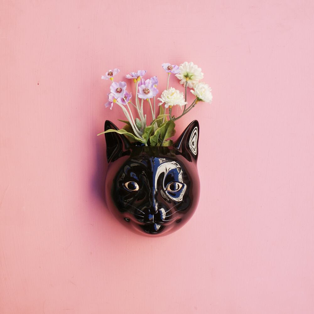 猫の壁掛け花瓶 黒猫 世界のかわいいものcikolatashop 猫の壁掛け花瓶 黒猫 世界のかわいいものcikolatashop