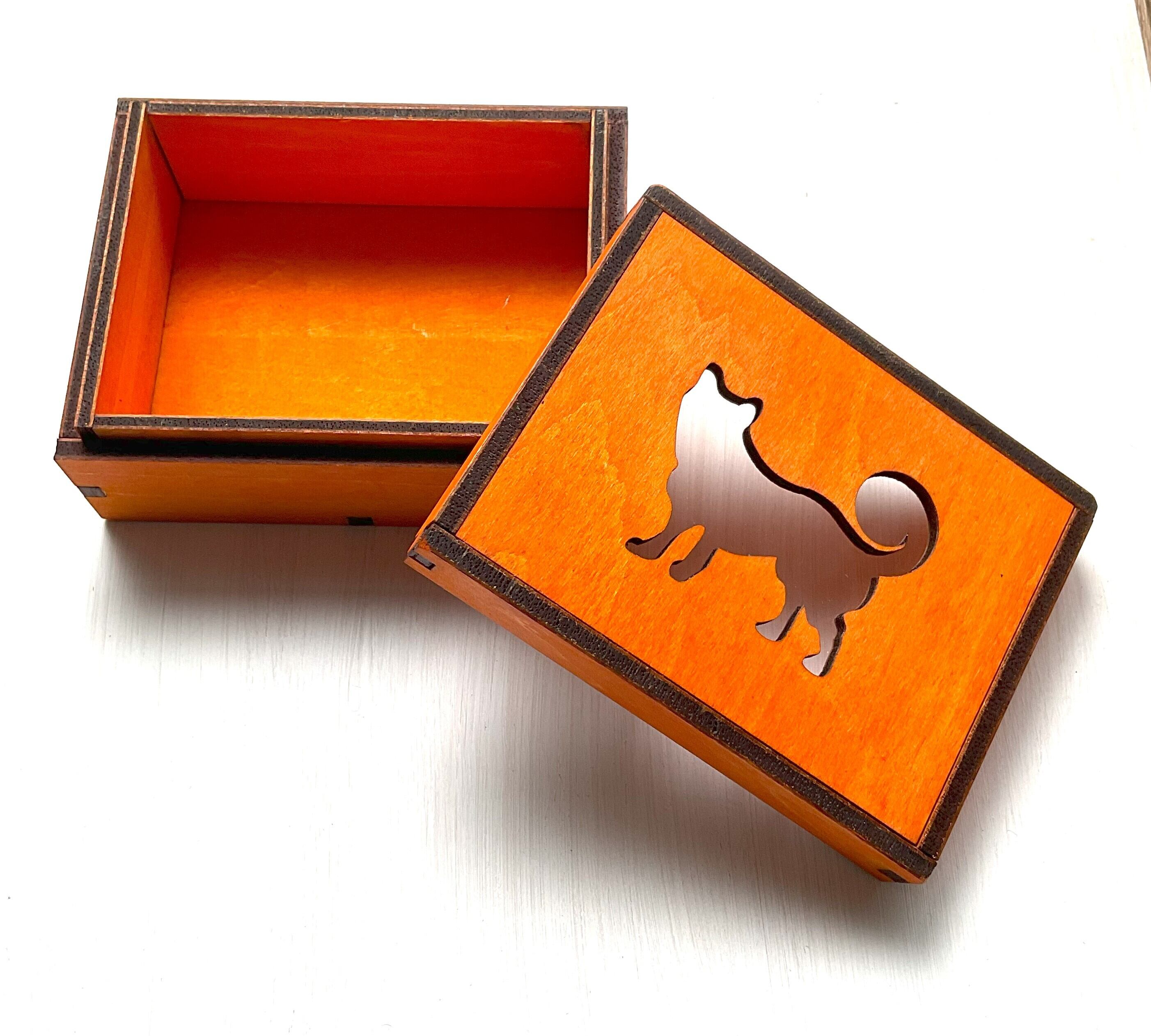 犬：木箱】baskervilleⅡ orange color 標本箱 アクセサリーケース