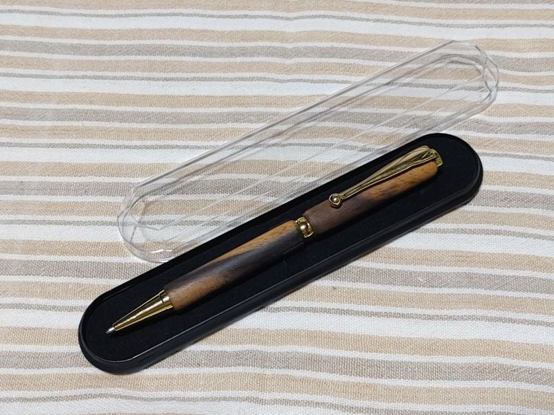 黒柿手作りボールペン〈スリム〉（限定品）　《送料無料》