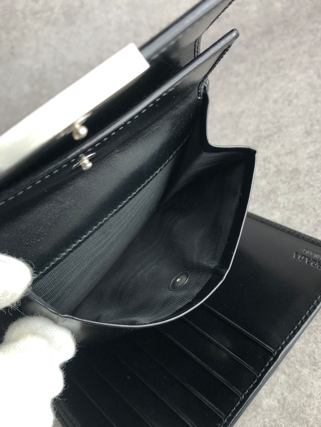 PRADA プラダ 財布 ブラック ロゴ レザー 二つ折り財布 vintage ヴィンテージ オールド j6jr5n