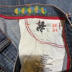 COOGI Hip Hop デニムパンツ　刺繍　クージー　バギーパンツ　W38