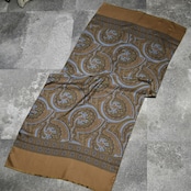 paisley pattern silk scarf brown