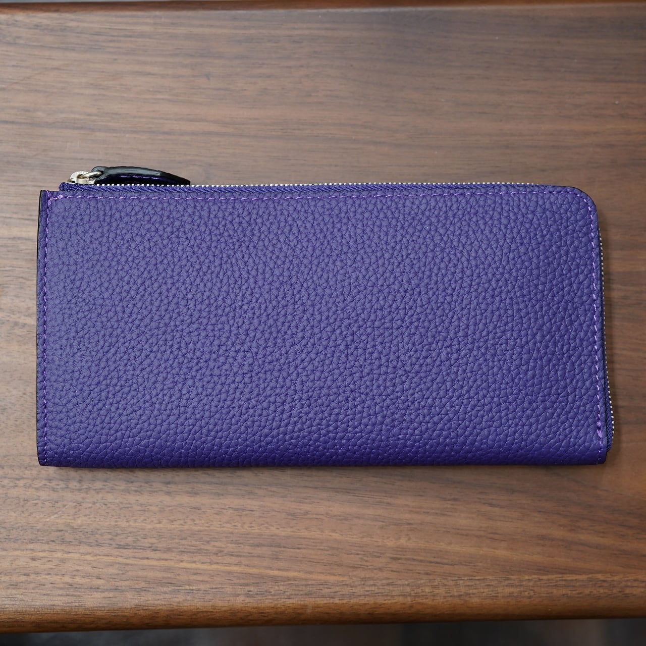 ル・ボナー ロングL字ファスナーウォレット シュランケンカーフ アイリス