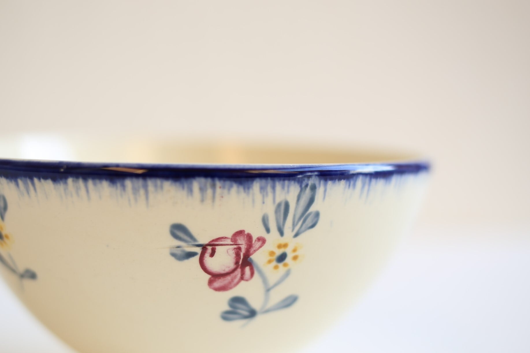 フランス蚤の市 DIGOIN SARREGUEMINESカフェオレボウル 花柄 フランス アンティーク ヴィンテージ DIGOIN SARREGUEMINES カフェオレ