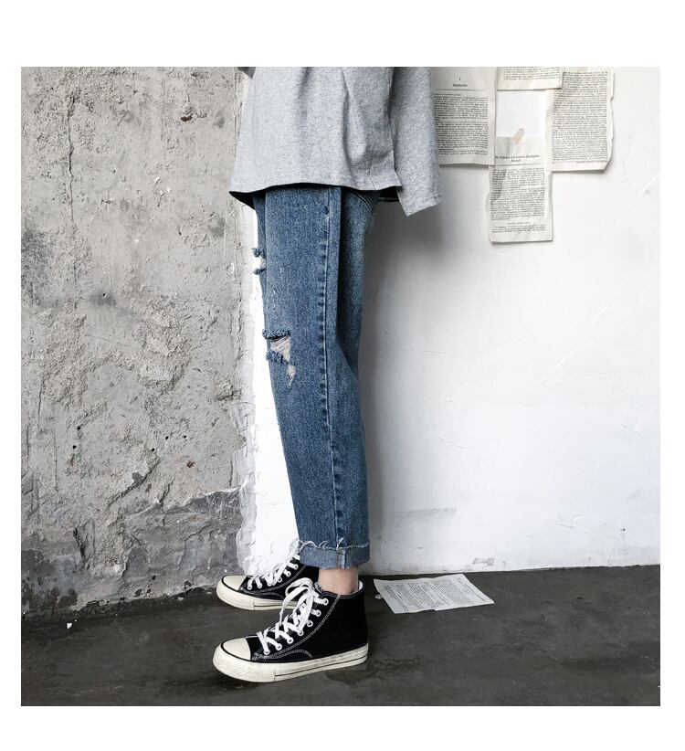 全2色 デニム パンツ ストレート カジュアル 無地 おしゃれ