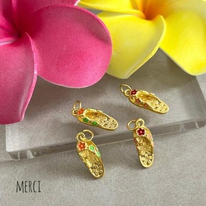 プルメリアぞうりチャーム/島ぞうり/ビーチサンダル/花/ハワイアン/