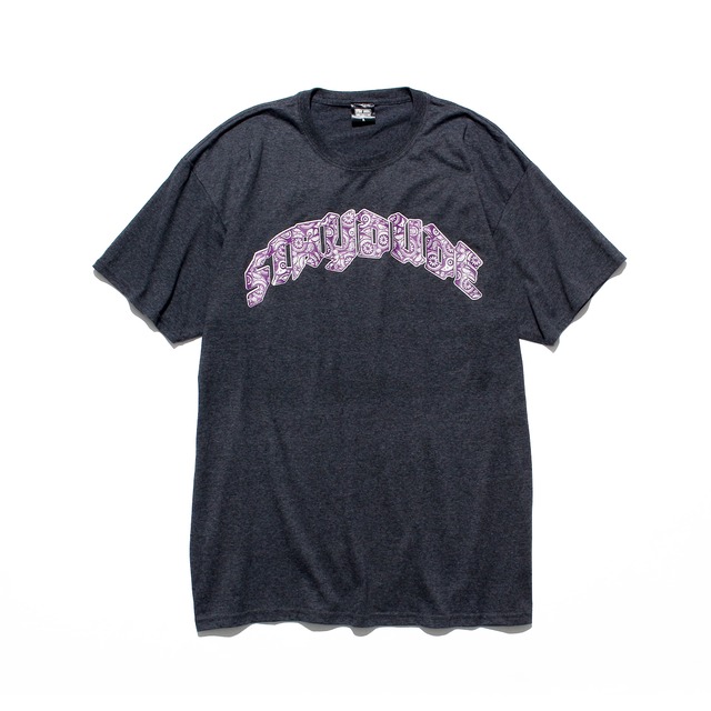 【STAY DUDE COLLECTIVE】Arch Paisley Logo SS Tee (HEATHER BLACK)