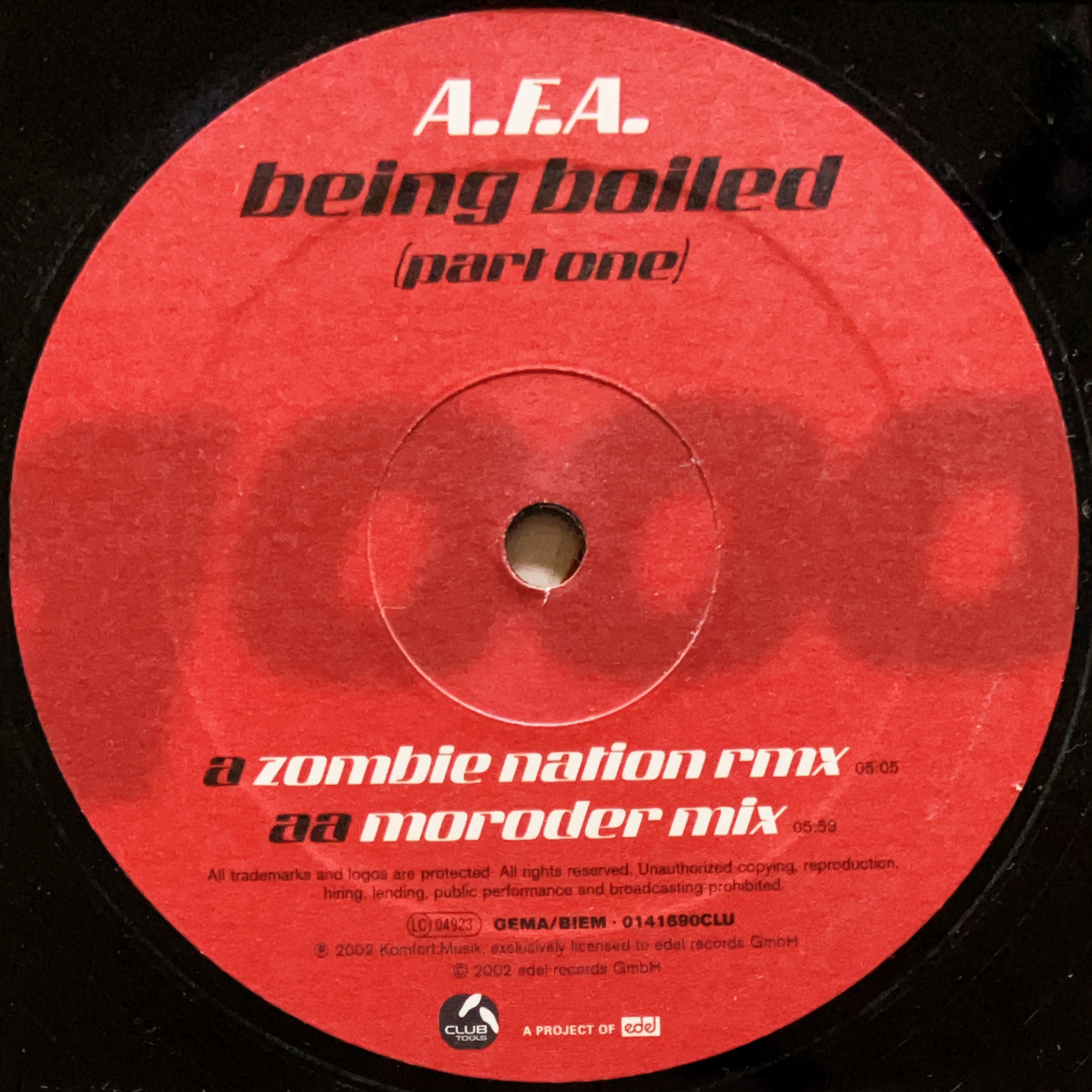 「スープ・フォー・ワン」サントラレコード 12”/ Zombie Nation Remix】A.F.A. / Being Boiled (Part One) (1000