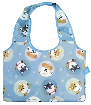 柴犬（SHOPPING BASKET BAG ）エコバッグ　ブルー