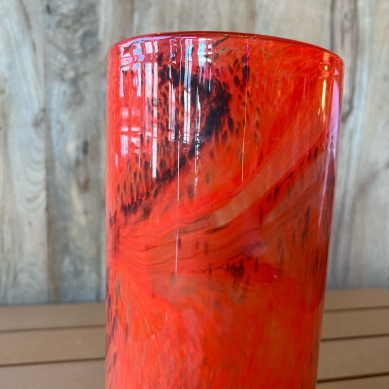 GLASS VASE  FLUSSO ORANGE L　ガラスグラデーション フラワーベース　Lサイズ 　生花　ドライフラワー　花瓶　花　