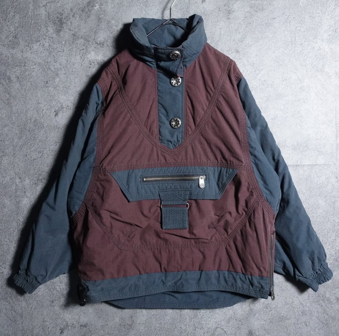Bordeaux and Green Anorak Nylon Jacket