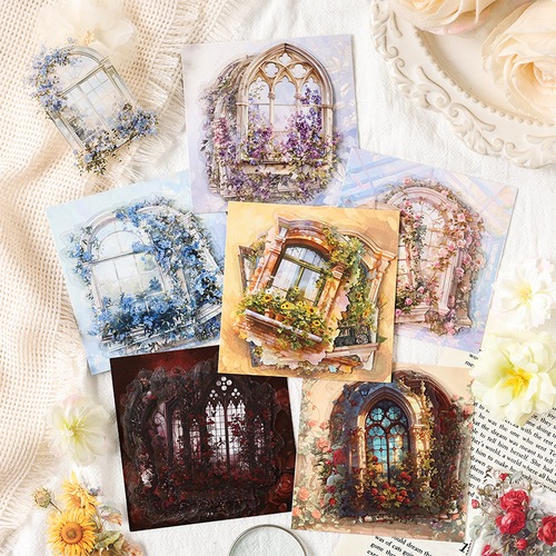 花窓のPETシールセット　15枚入り　花窗绮梦（Flower Window）シリーズ[DS-9s]
