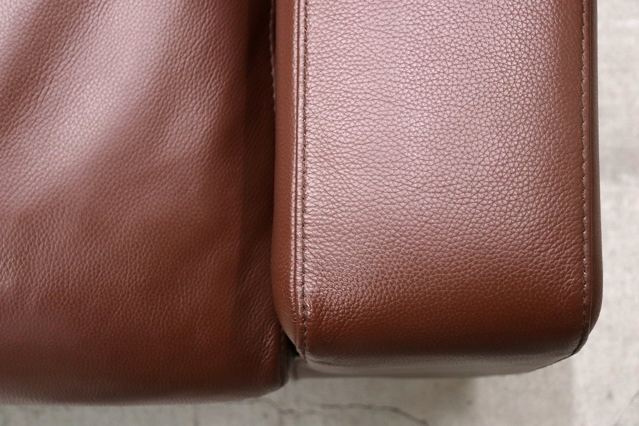 沼津店】MUJI 無印良品 本革 ワイドアーム 2Pソファ ブラウン 茶