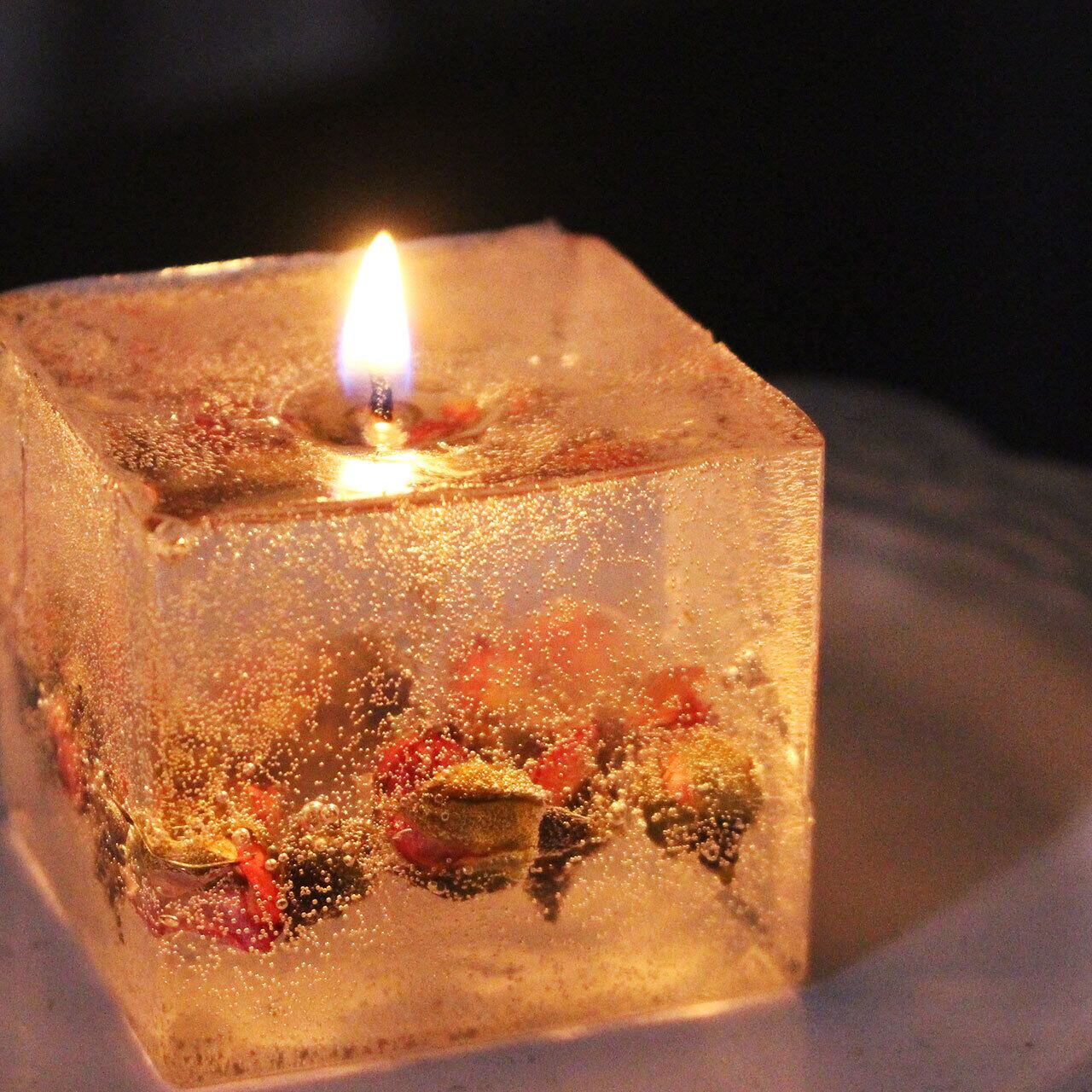 クリスマス期間限定商品 ギフトラッピング 紙袋付き 木芯ソイ ハードジェルボタニカルキャンドル2個セット Candle Baro