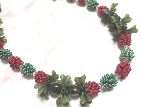 ハワイアンリボンレイ【クリスマスボウズ＆ククイレイ】キット