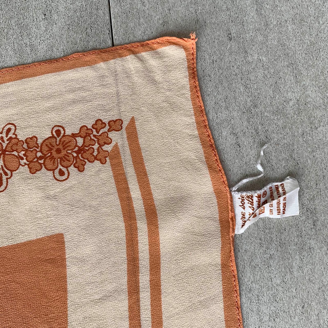 シルクスカーフ小 オレンジ シンプル JACQUES GRIFFE PARIS 18ACb3