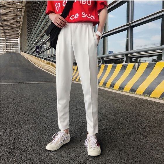 全3色 ストレートパンツ ウエストゴム シンプル ゆったり メンズ