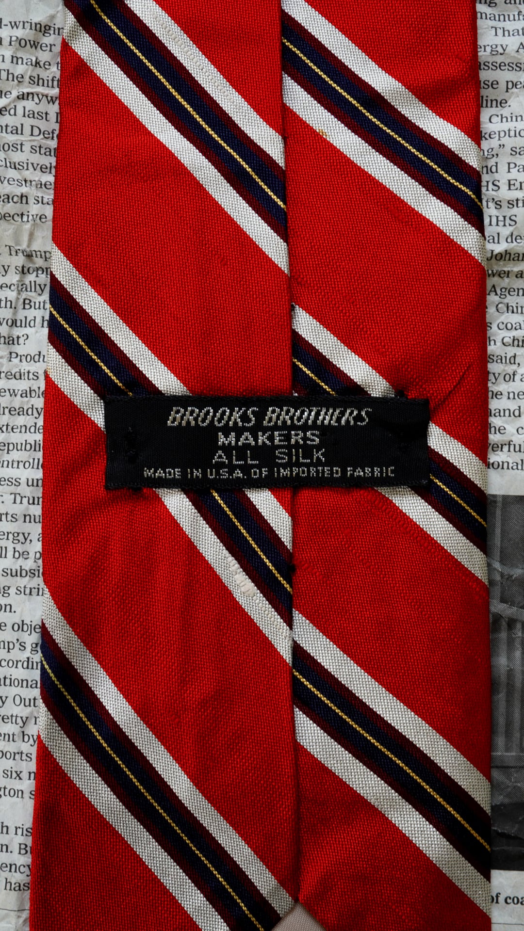 タグ付き未使用！BROOKS BROTHERS レジメンタルタイ 1960s】BROOKS BROTHERS ブルックスブラザーズ レップタイ 《黒