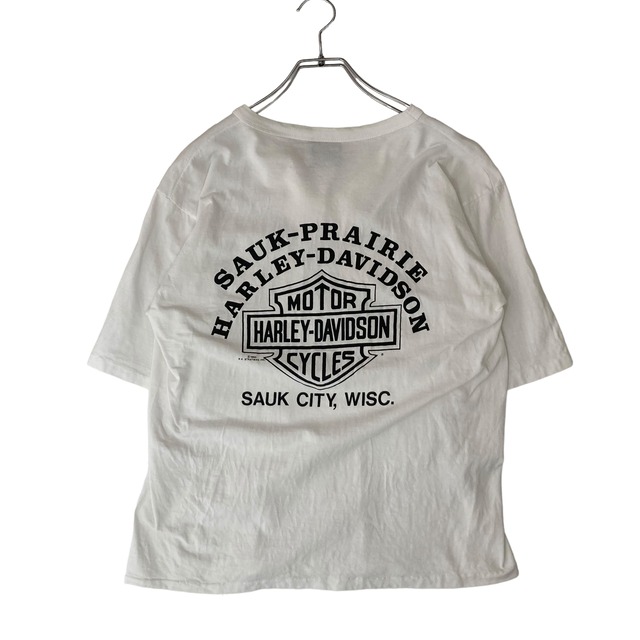 【90's】【Made in USA】HARLEY DAVIDSON    半袖Tシャツ　L   プリント　コットン100%  Vintage