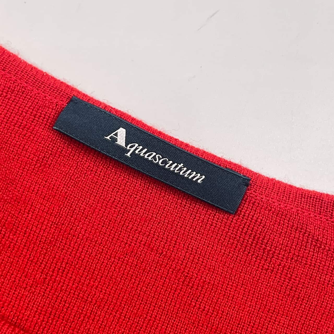 Aquascutum アクアスキュータム ハイゲージ ウール ニット セーター /レッド レディース