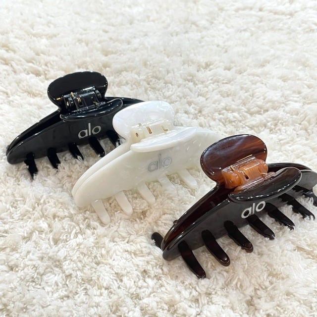 alo】 90'S CLAW CLIP ヘアクリップ 髪留め アロー ブラック ホワイト