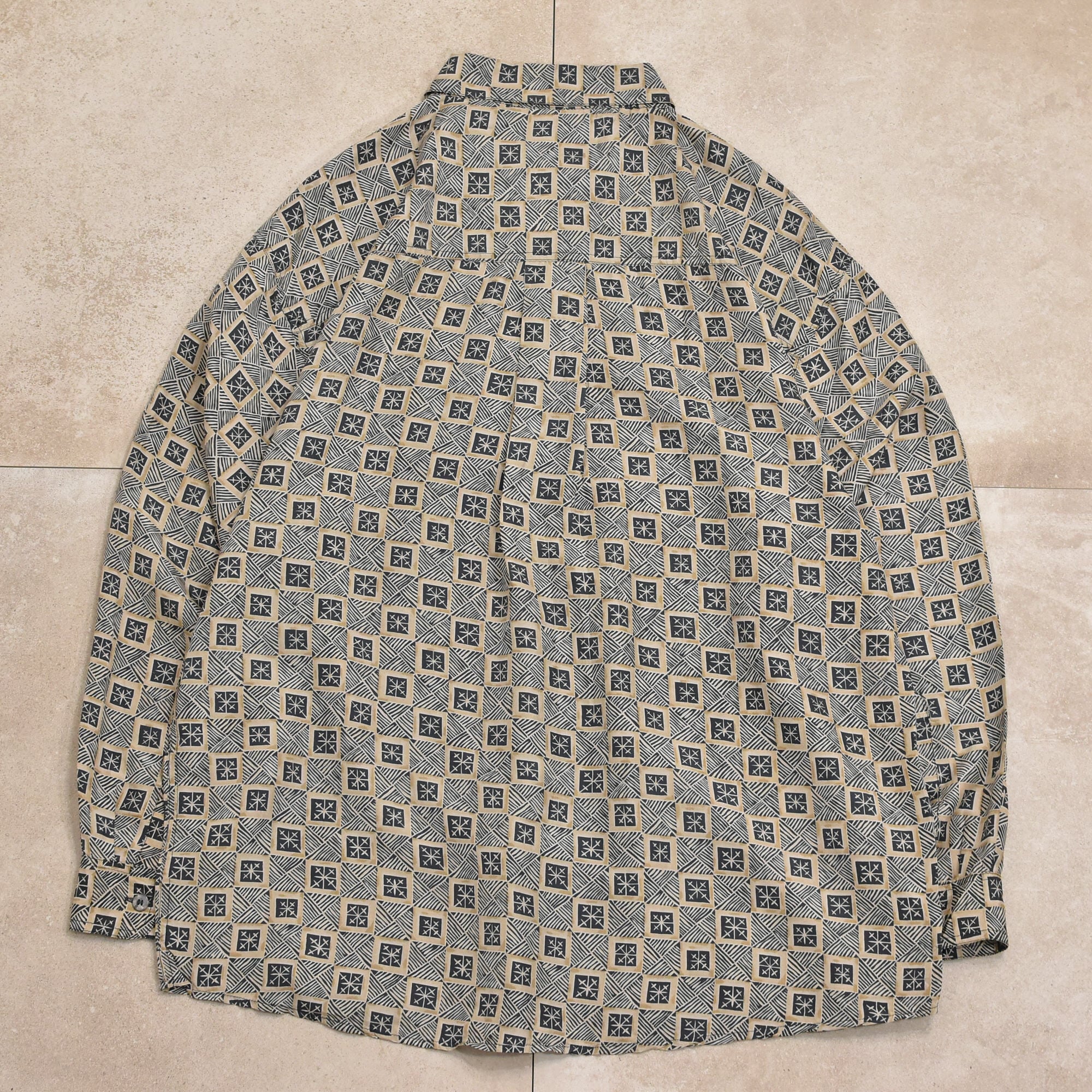 90s SUMMA fine pattern silk shirt | 古着屋 grin days memory 【公式