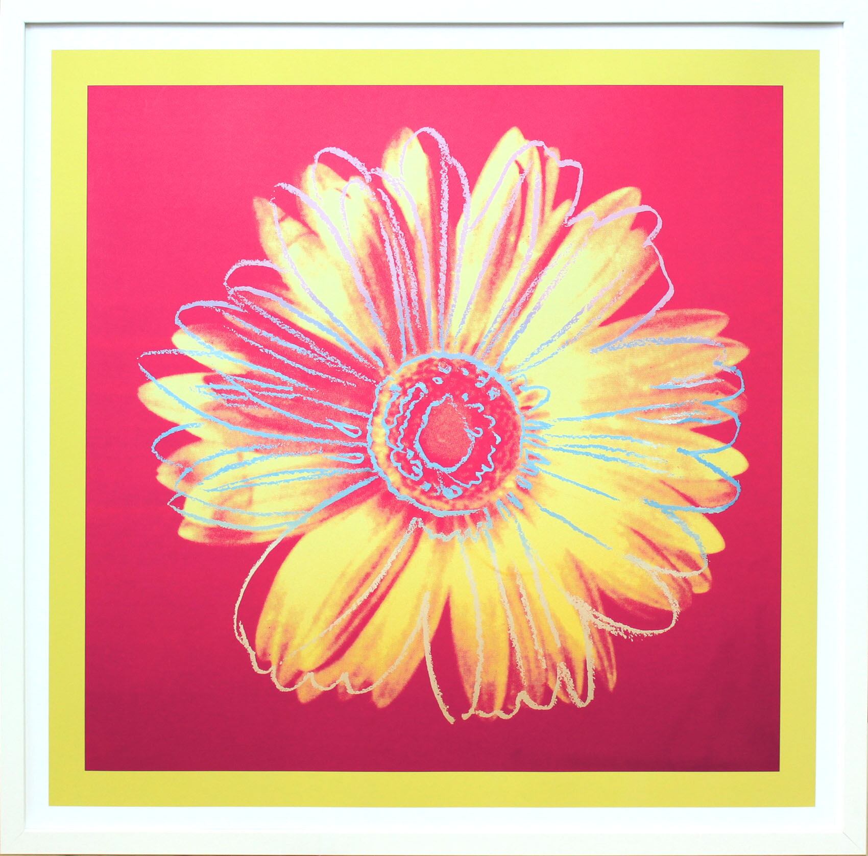 アンディ ウォーホル「デイジー(フクシャ&イエロー)Daisy,c 1982」展示用フック付ポスター ポップアート 絵画