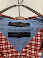 90's TOMMY HILFIGER Cotton Check S/S shirt【XL】