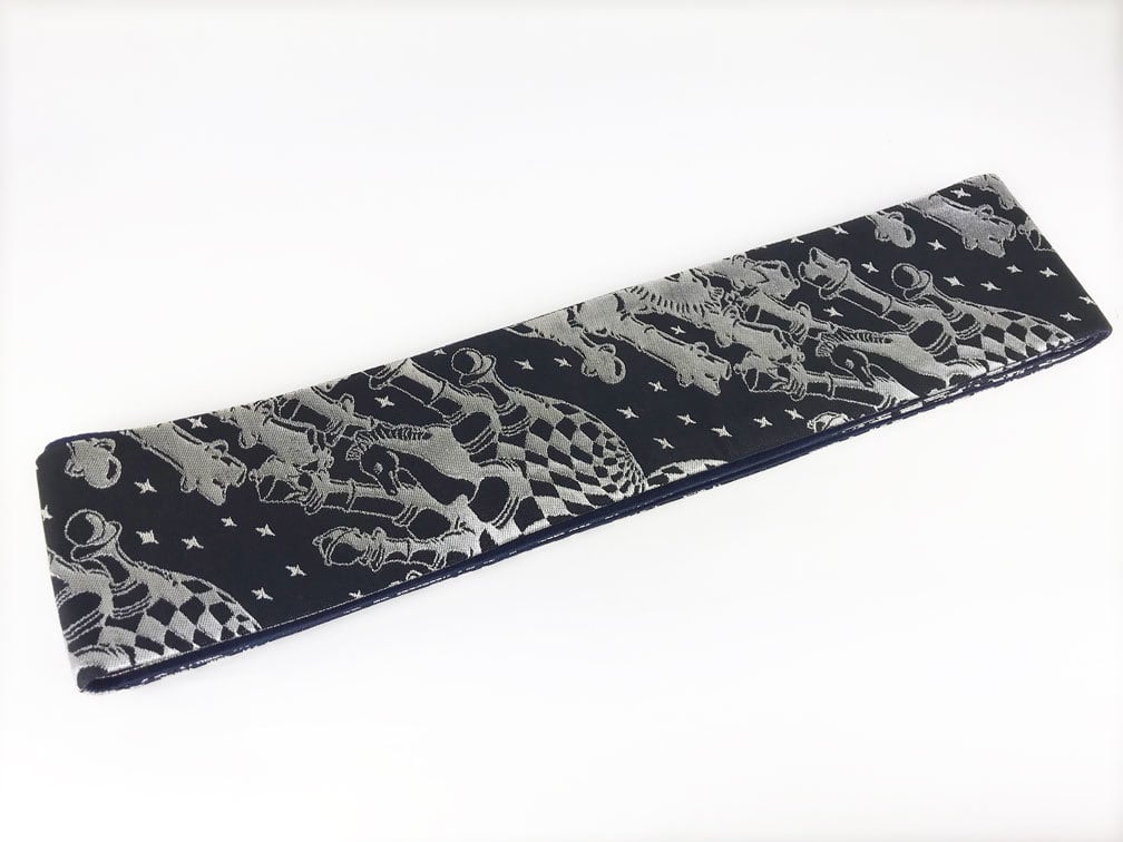 男性用・リバーシブル西陣織角帯 チェス×ストライプ | 重宗玉緒 WEB SHOP