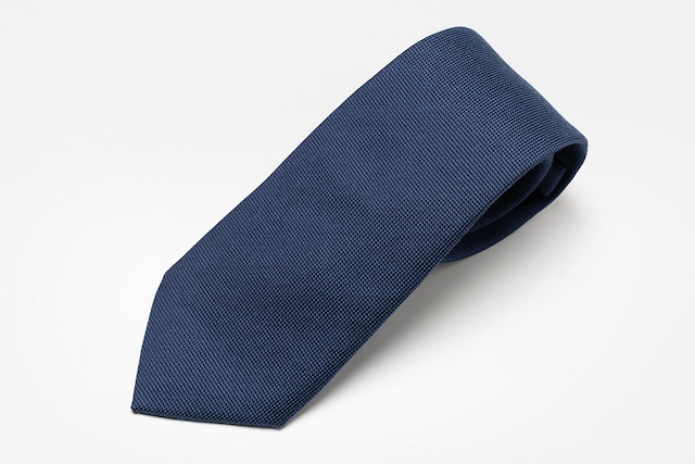 ≪VANNERS＆musterdTIES別注≫　silk wool　solid tie　〈blue〉