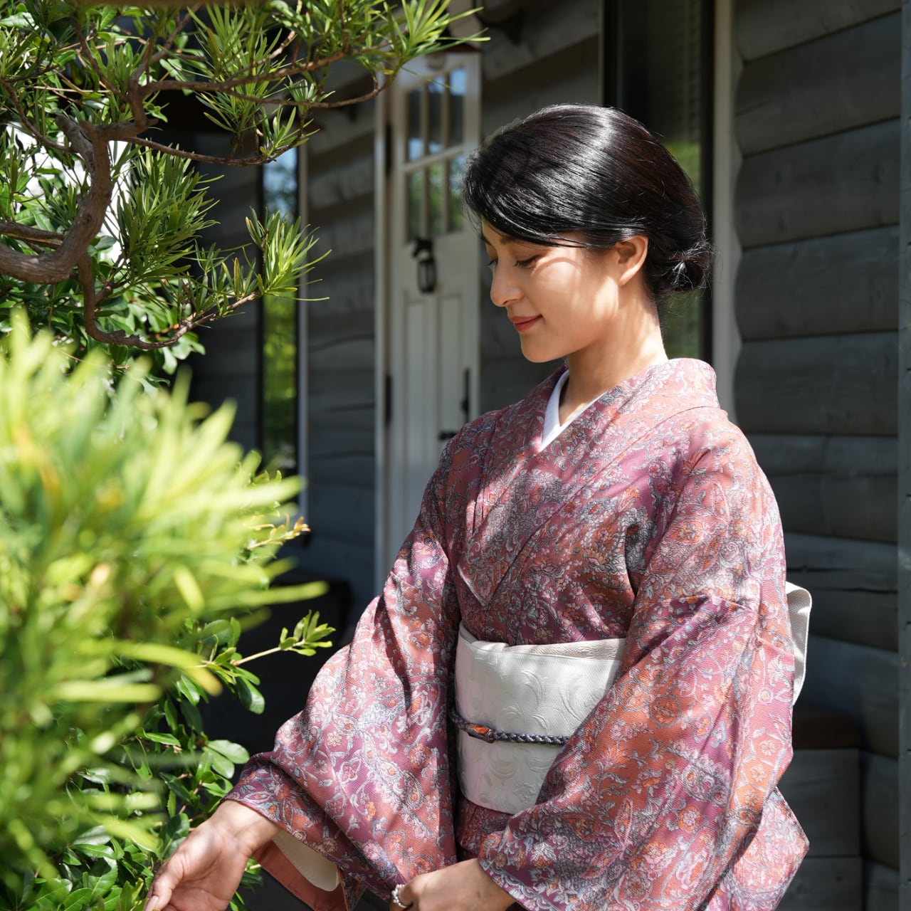 正絹（袷）縮緬地の更紗小紋／しつけ糸付き・未使用品！ | SELECT  