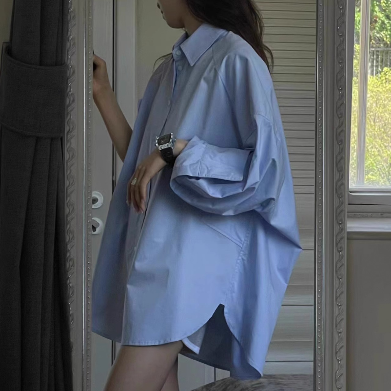 オーバーサイズロングスリーブシャツ 6color A0047 - 1