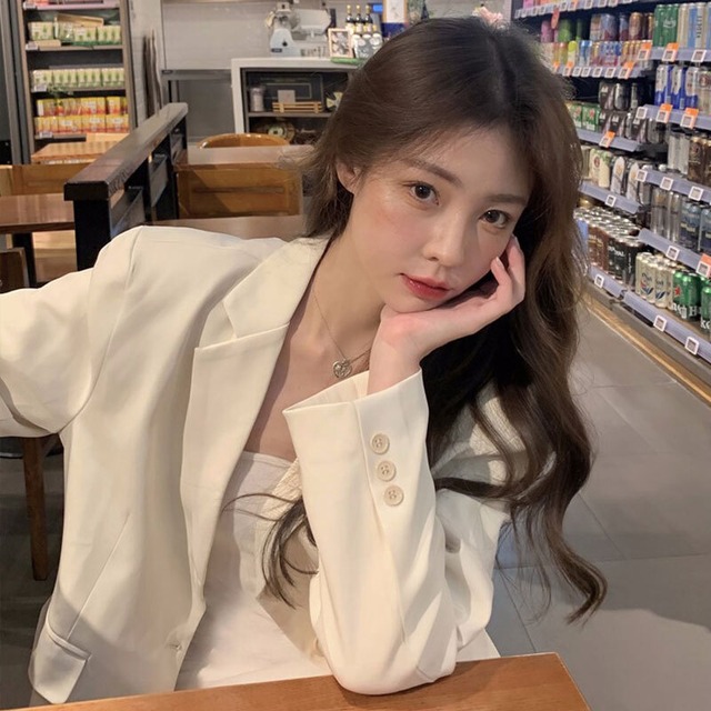 スプリングオータムルーズジャケット ホワイト ストリート 春物 秋物 萌量不足17234711129