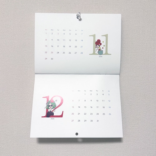 2026 壁掛けカレンダー(A5size) ・“ナンバーガール”