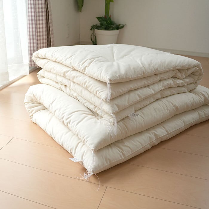 日本製 無漂白きなり 綿100% お昼寝布団セット 105×135cm／85×130cm