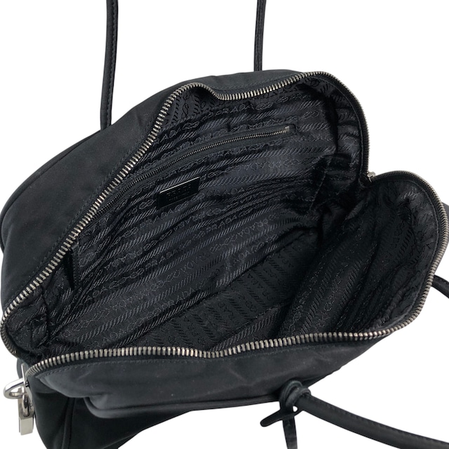 PRADA プラダ ハンドバッグ ブラック トライアングルロゴ ナイロン ボストン カデナ vintage ヴィンテージ オールド w7yvkr