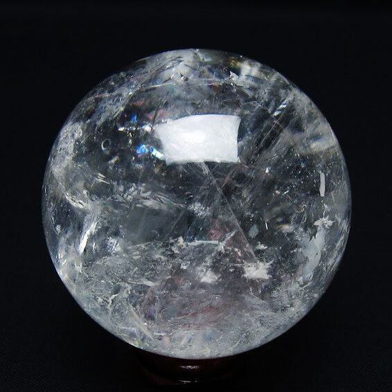 水晶 丸玉 虹入り 58mm スフィア 置物 水晶玉 一点物 151-8771