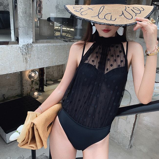 ファッション通販サイト - シースルー ワンピース 水着 ブラック