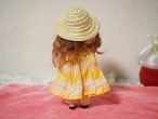 麦わら帽子とオレンジチェックワンピース「Nancy Ann Story Book Doll」（くすみあり） 画像4