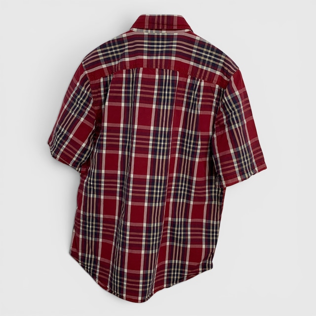 carhartt チェック柄半袖シャツ リラックスドフィット レッド系 M