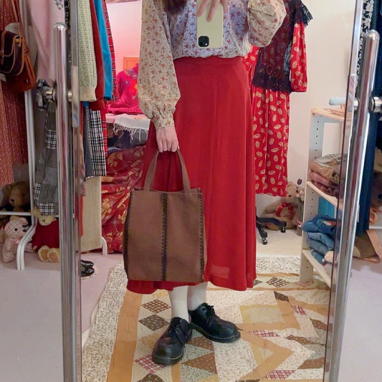 brown suede hand bag