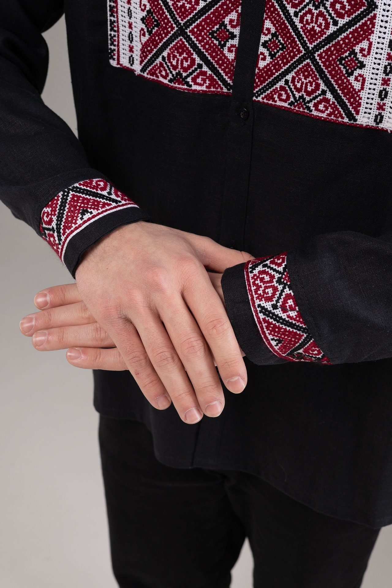 ウクライナ刺繍ヴィシヴァンカ　クロスステッチ手刺繍　XLサイズ　メンズ - 6