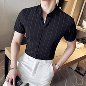 short sleeve slim business shirt tops 00117