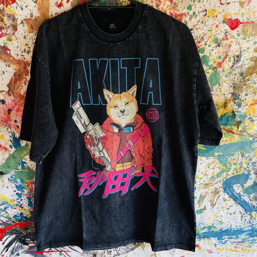 ビリーアイリッシュ Tシャツ　長袖 ケミカルウォッシュ 黒 XL バットガイ