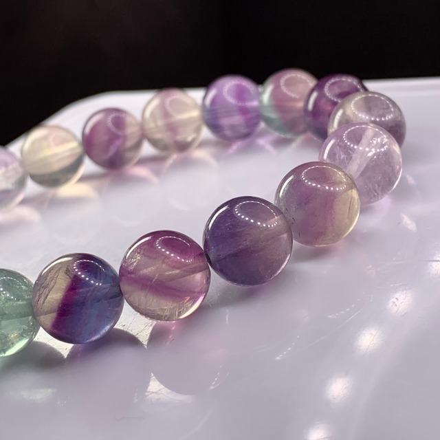 f125.夢かわ☆多彩なグラデーションフローライトブレスレット