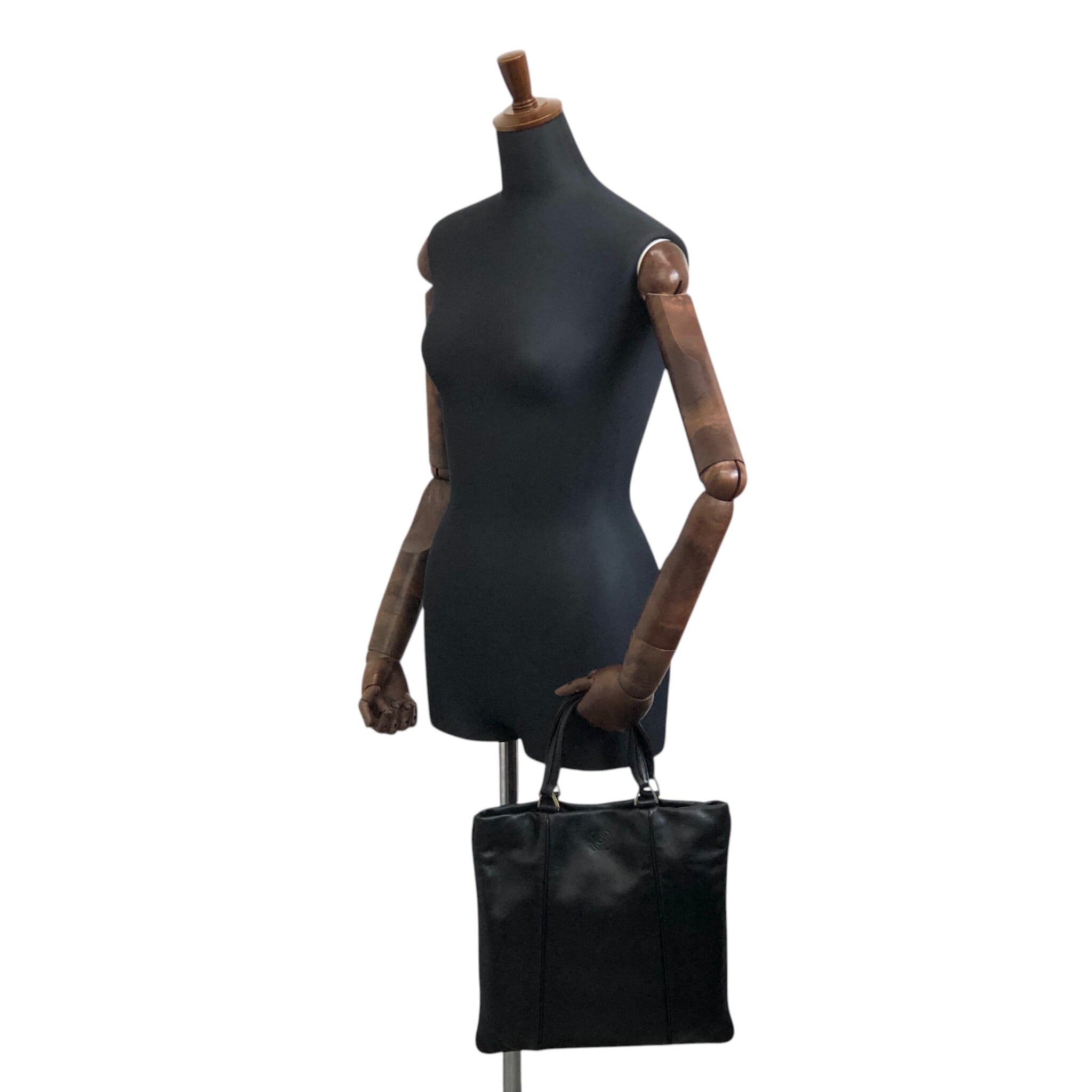 LOEWE ロエベ ハンドバッグ ブラック アナグラム ナッパレザー トート