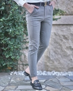 Premium stripe slacks gray【BB24013】